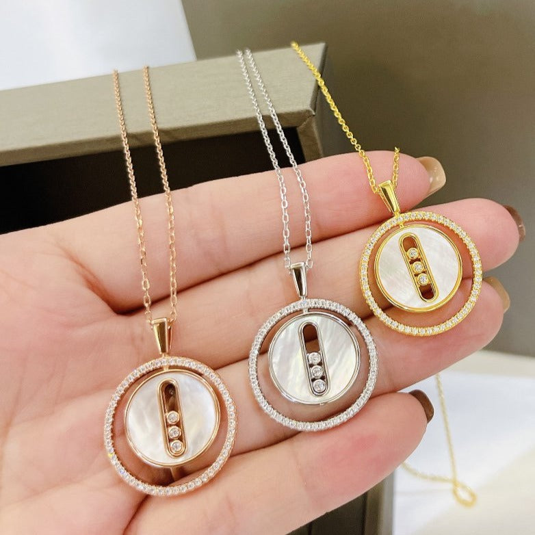 [⭐Novea]Demo MOVE MM NACRE BLANCHE DIAMOND NECKLACE
