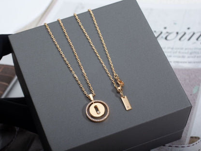 [⭐Novea]Demo MOVE PM NECKLACE PINK GOLD DIAMOND