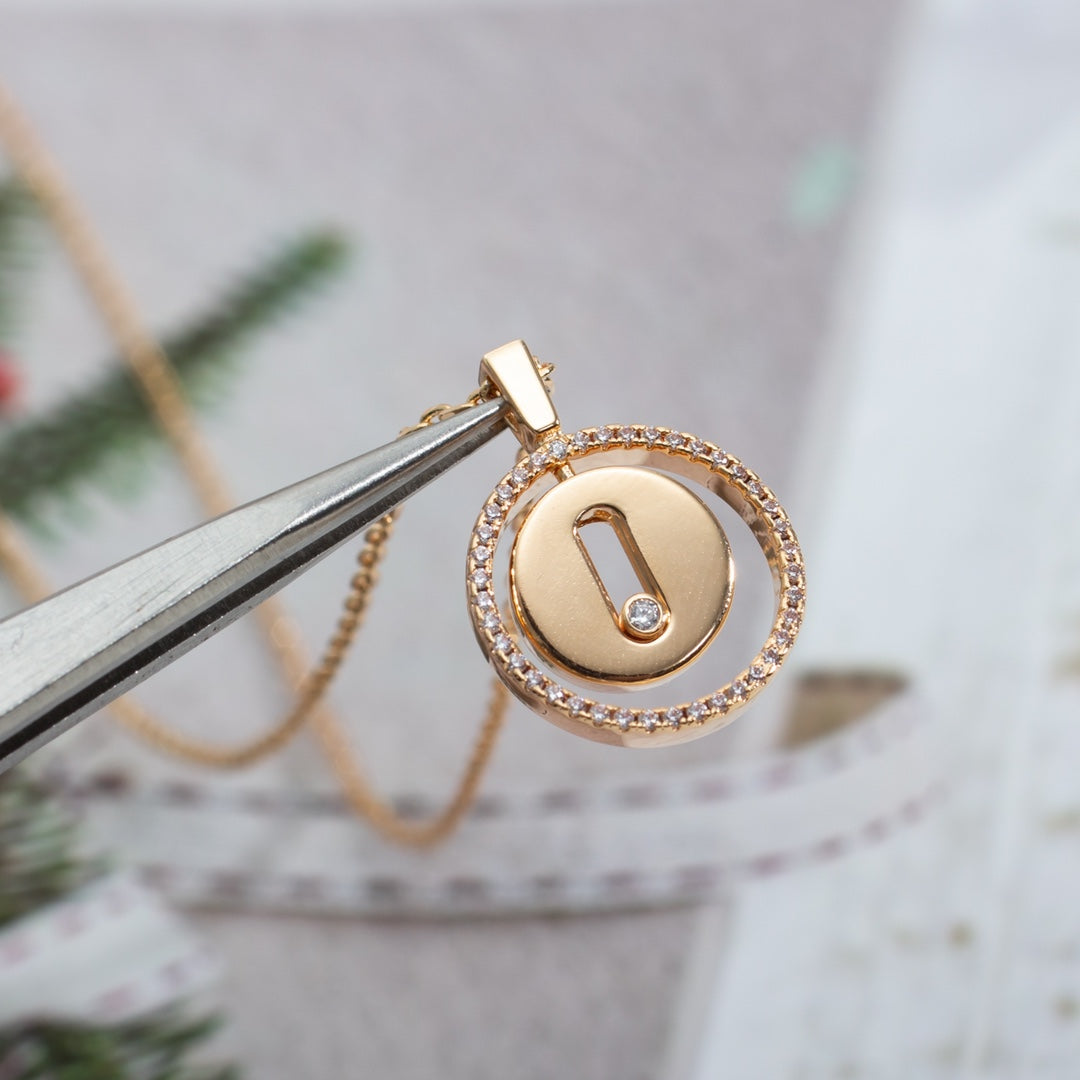 [⭐Novea]Demo MOVE PM NECKLACE PINK GOLD DIAMOND