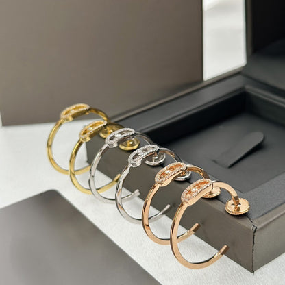 [⭐Novea]CREOLES MOVE UNO PM DIAMOND EARRINGS
