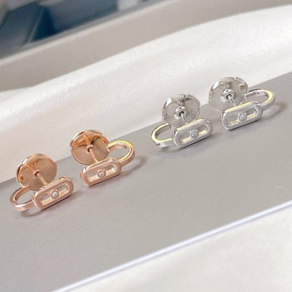 [⭐Novea]CREOLES MOVE UNO MINI 1 DIAMOND EARRINGS