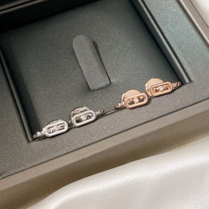 [⭐Novea]CREOLES MOVE UNO MINI 1 DIAMOND EARRINGS