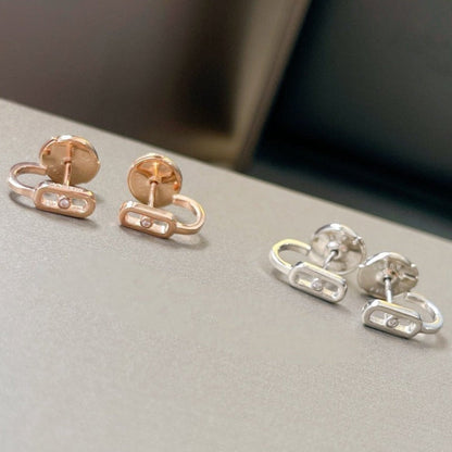 [⭐Novea]CREOLES MOVE UNO MINI 1 DIAMOND EARRINGS
