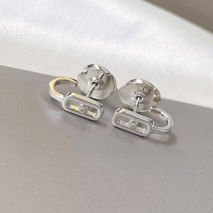 [⭐Novea]CREOLES MOVE UNO MINI 1 DIAMOND EARRINGS