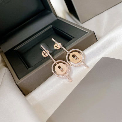 [⭐Novea]Demo MOVE ARROW PINK GOLD DIAMOND EARRINGS