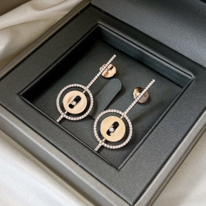 [⭐Novea]Demo MOVE ARROW PINK GOLD DIAMOND EARRINGS