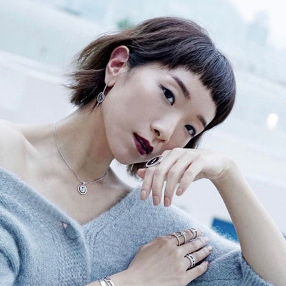 [⭐Novea]Demo MOVE ARROW PINK GOLD DIAMOND EARRINGS