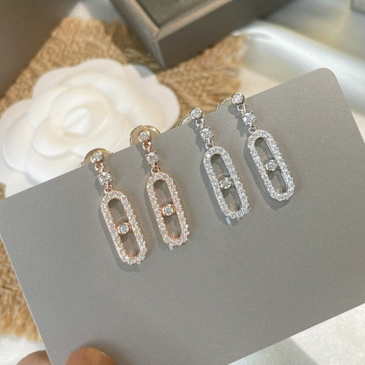 [⭐Novea]DORMEUSES MOVE UNO DIAMOND EARRINGS