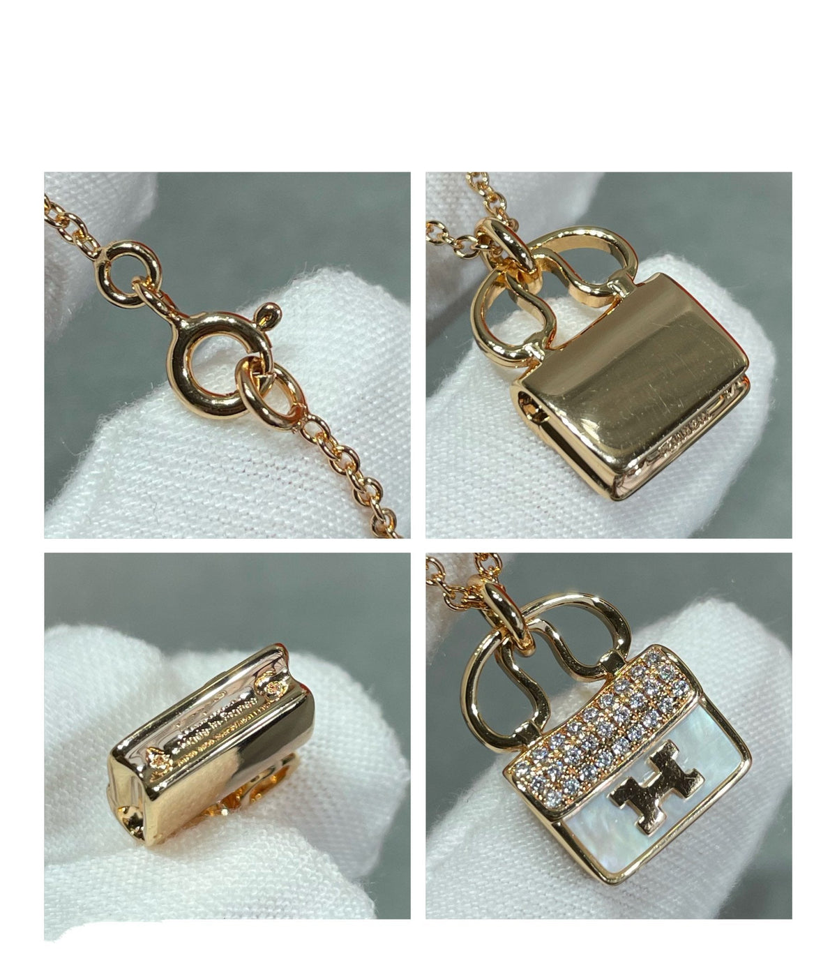 [⭐Novea]H CIRCE MOISSANITE PENDANT NECKLACE GOLD