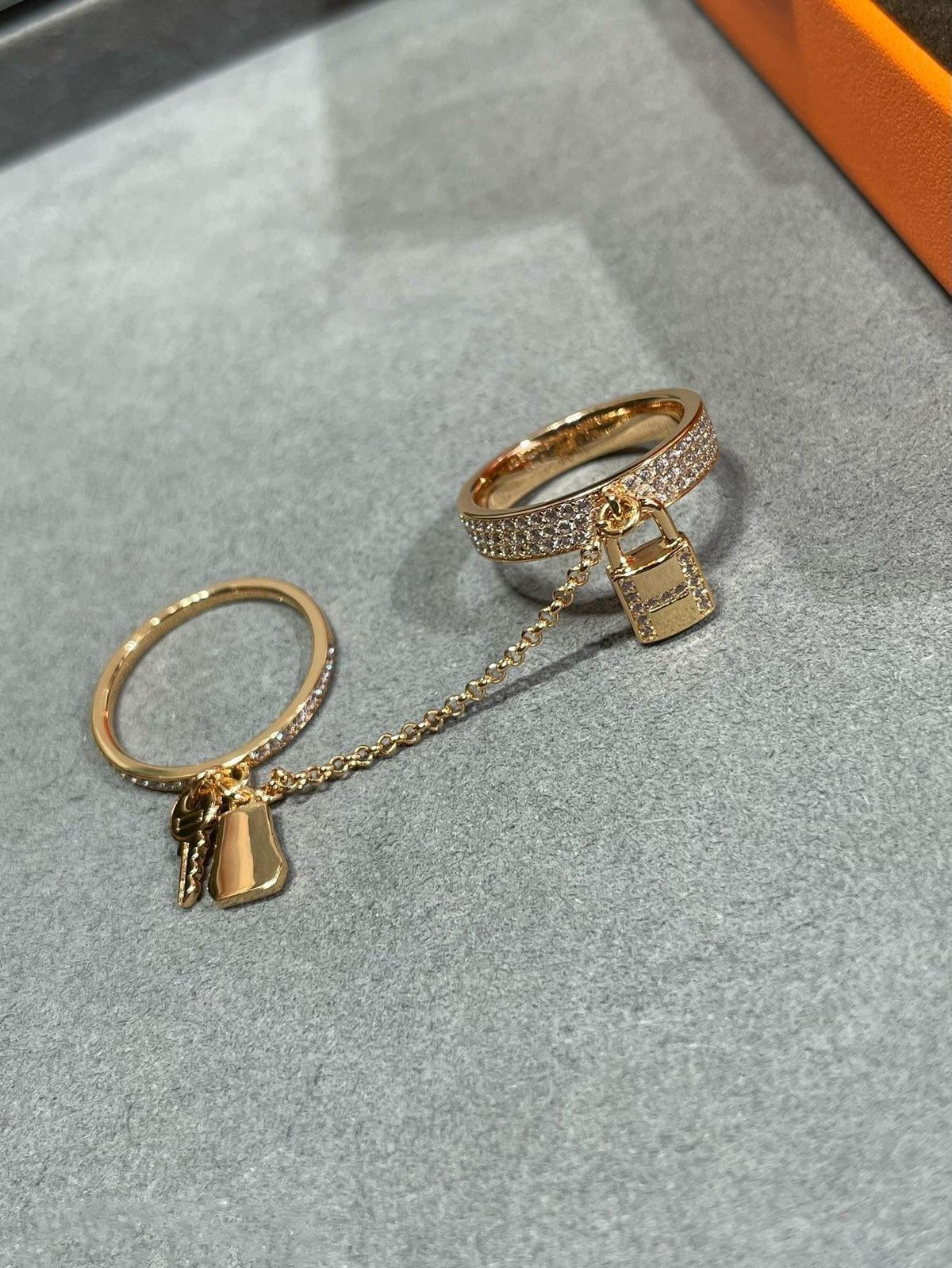 [⭐Novea]HM KELLY CLOCHETTE DOUBLE RING IN  WITH DIAMONDS
