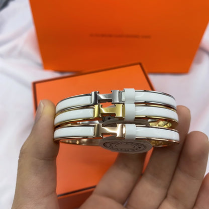 [⭐Novea]CLASSIC HM CLIC WHITE 8MM ENAMEL BRACELET