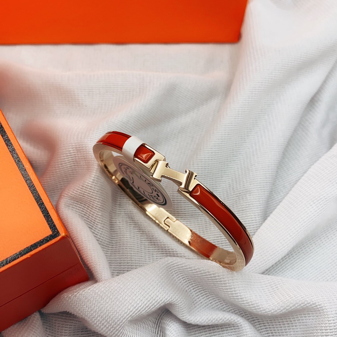 [⭐Novea]CLASSIC HM CLIC RED 8MM ENAMEL BRACELET