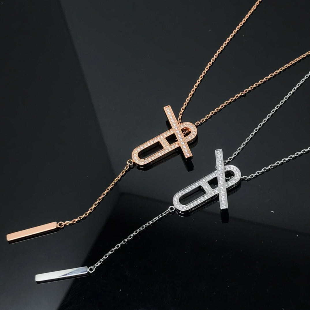 [⭐Novea]HM NECKLACE PLATINUM ROSE GOLD DIAMOND