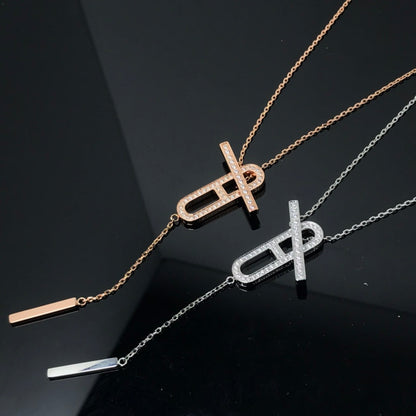 [⭐Novea]HM NECKLACE PLATINUM ROSE GOLD DIAMOND