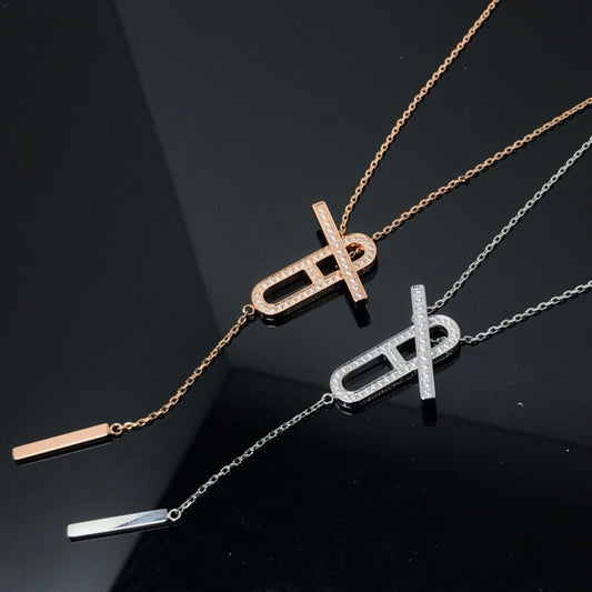 [⭐Novea]HM NECKLACE PLATINUM ROSE GOLD DIAMOND