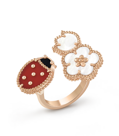 [⭐Novea]LUCKY 3 MOTIF ROSE GOLD RING