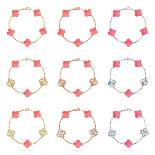 [⭐Novea] CLOVER 5 MOTIFS  PINK MOP BRACELET COLLECTION
