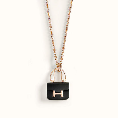 [⭐Novea]CONSTANCE BLACK PEDANT PINK GOLD NECKLACE