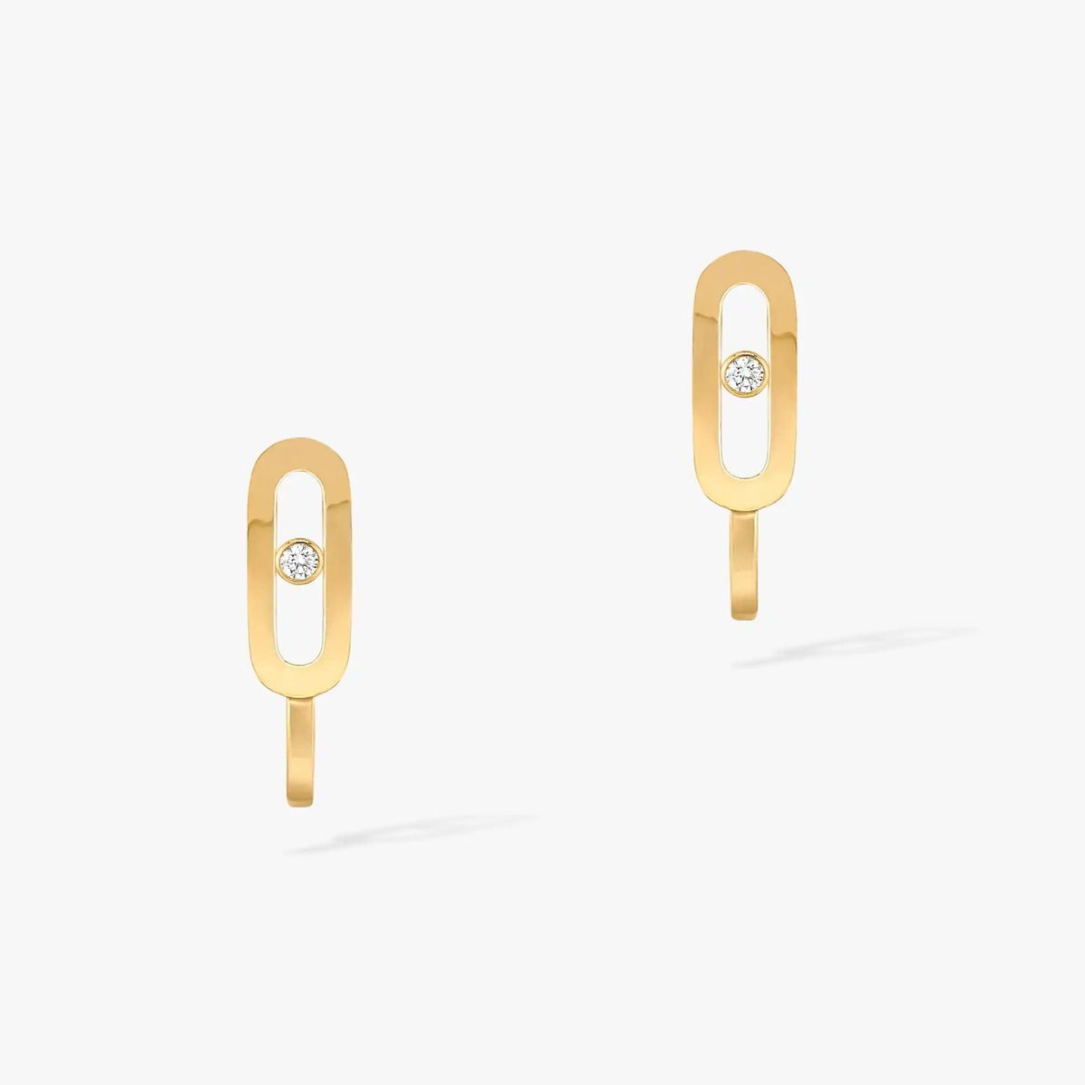 [⭐Novea]CREOLES MOVE UNO MINI 1 DIAMOND EARRINGS