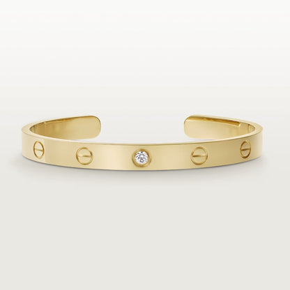 [⭐Novea]LOVE BRACELET 6.1MM 1 DIAMOND OPEN CUFF