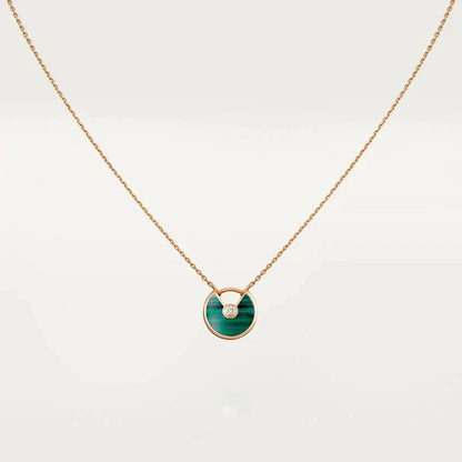 [⭐Novea]AMULETTE ROSE GOLD MALACHITE NECKLACE
