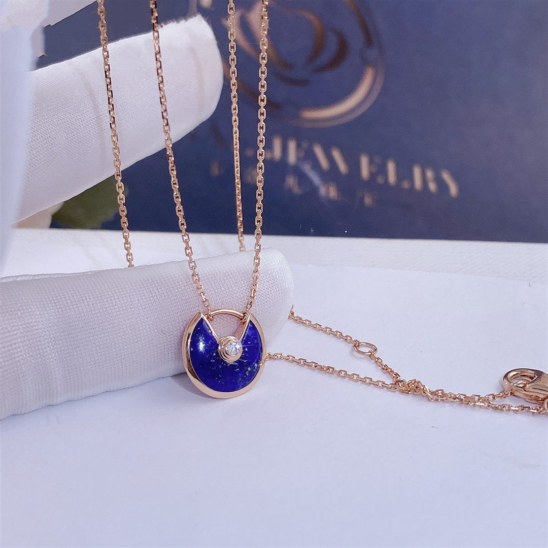 [⭐Novea]AMULETTE ROSE GOLD AGATE NECKLACE