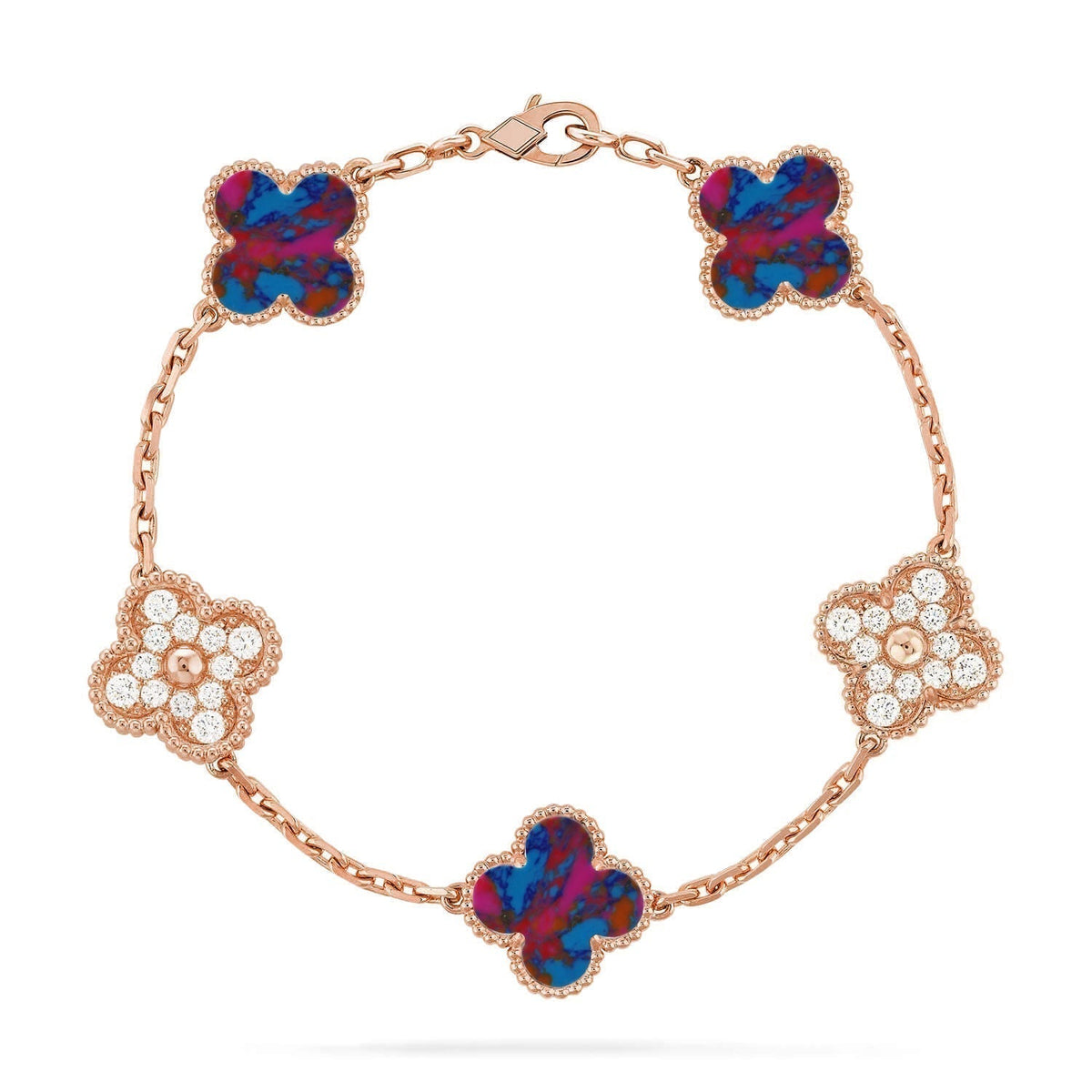 [⭐Novea]CLOVER 5 MOTIF COLOR GEMSTONES BRACELET COLLECTION