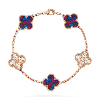 [⭐Novea]CLOVER 5 MOTIF COLOR GEMSTONES BRACELET COLLECTION