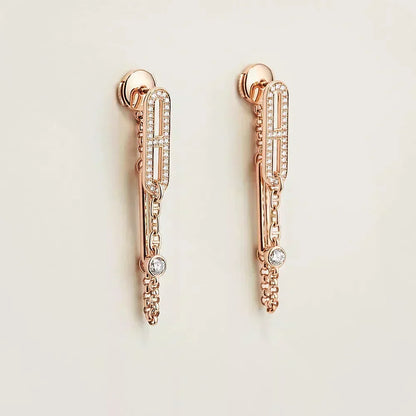 [⭐Novea]CHAINE CHAOS DIAMOND DROP EARRINGS