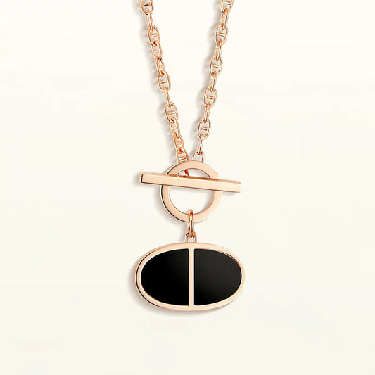 [⭐Novea]CHAINE VERSO BLACK CERAMIC NECKLACE