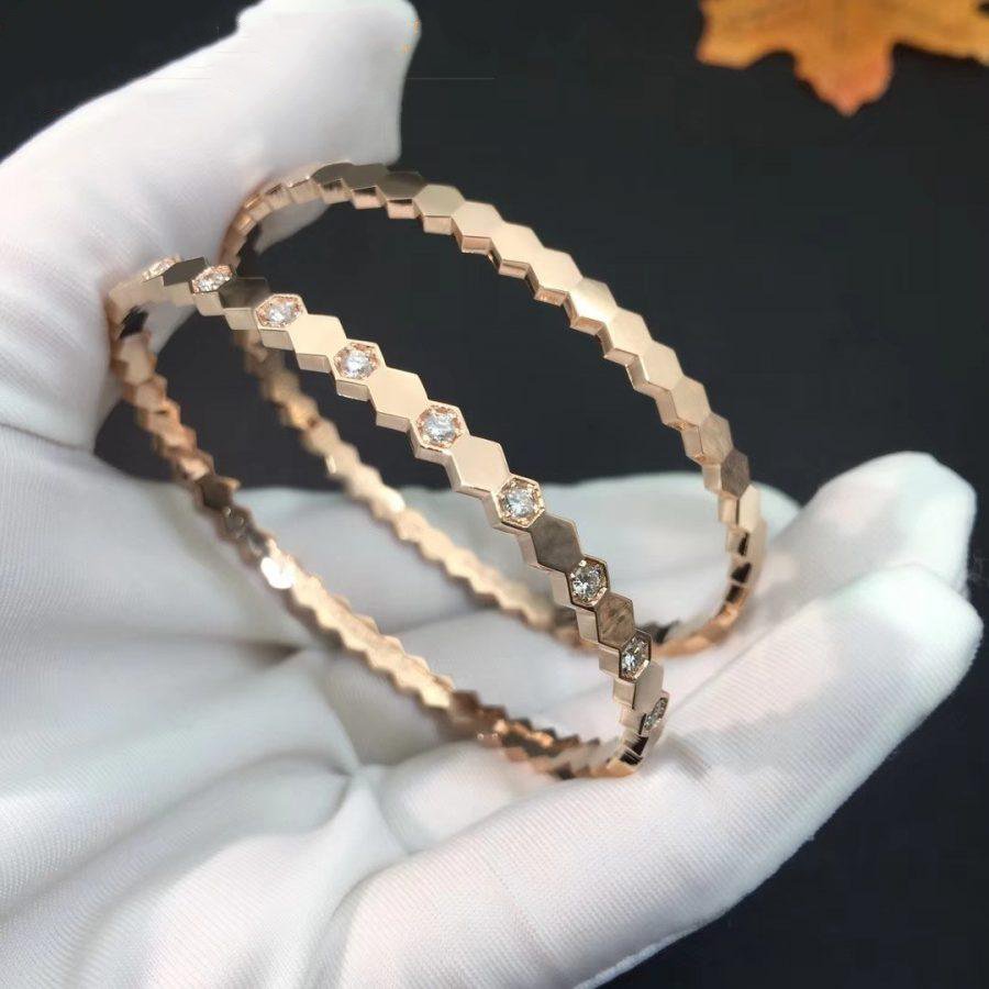 [⭐Novea]BEE LOVE PINK GOLD DIAMOND BRACELET