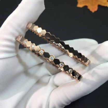[⭐Novea]BEE LOVE PINK GOLD DIAMOND BRACELET