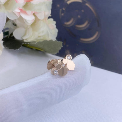 [⭐Novea]BEE LOVE PINK GOLD DIAMOND EARRINGS
