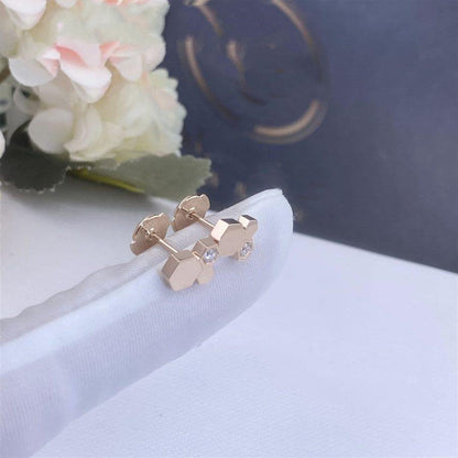 [⭐Novea]BEE LOVE PINK GOLD DIAMOND EARRINGS