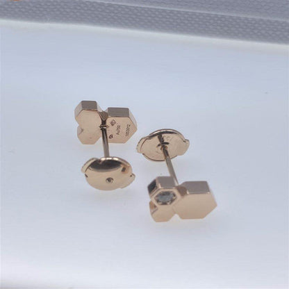 [⭐Novea]BEE LOVE PINK GOLD DIAMOND EARRINGS