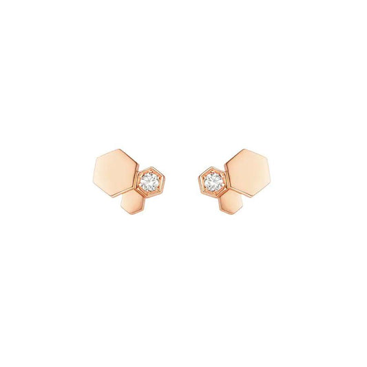 [⭐Novea]BEE LOVE PINK GOLD DIAMOND EARRINGS