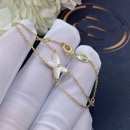 [⭐Novea]JEUX BRACELET WHITE MOP GOLD 1 DIAMOND