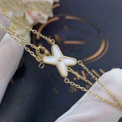 [⭐Novea]JEUX BRACELET WHITE MOP GOLD 1 DIAMOND