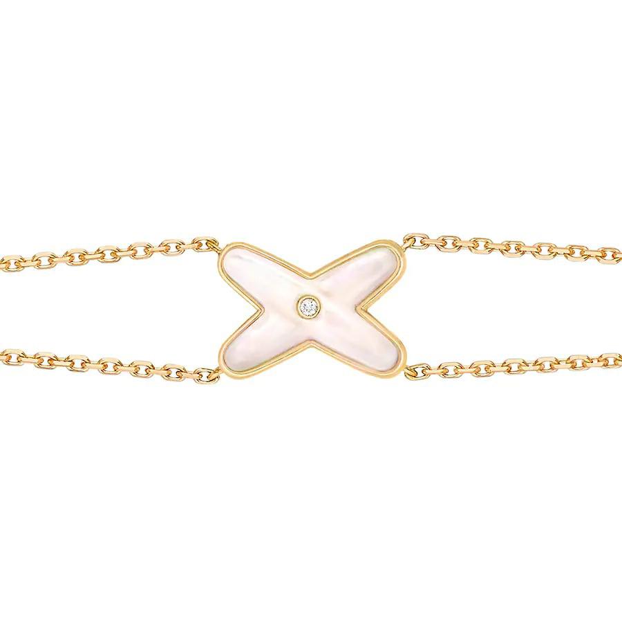 [⭐Novea]JEUX BRACELET WHITE MOP GOLD 1 DIAMOND
