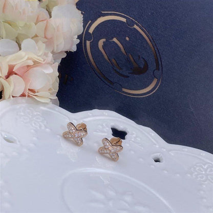 [⭐Novea]JEUX DE PINK GOLD DIAMOND EARRINGS