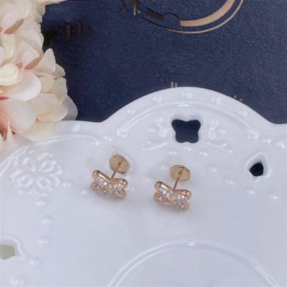 [⭐Novea]JEUX DE PINK GOLD DIAMOND EARRINGS
