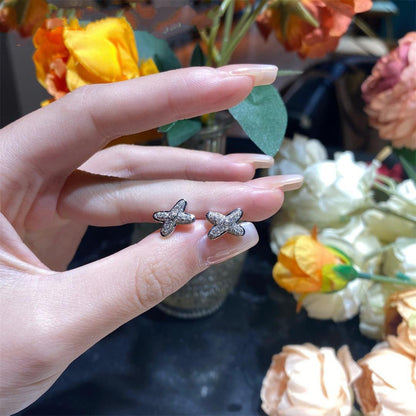 [⭐Novea]JEUX DE SILVER DIAMOND EARRINGS