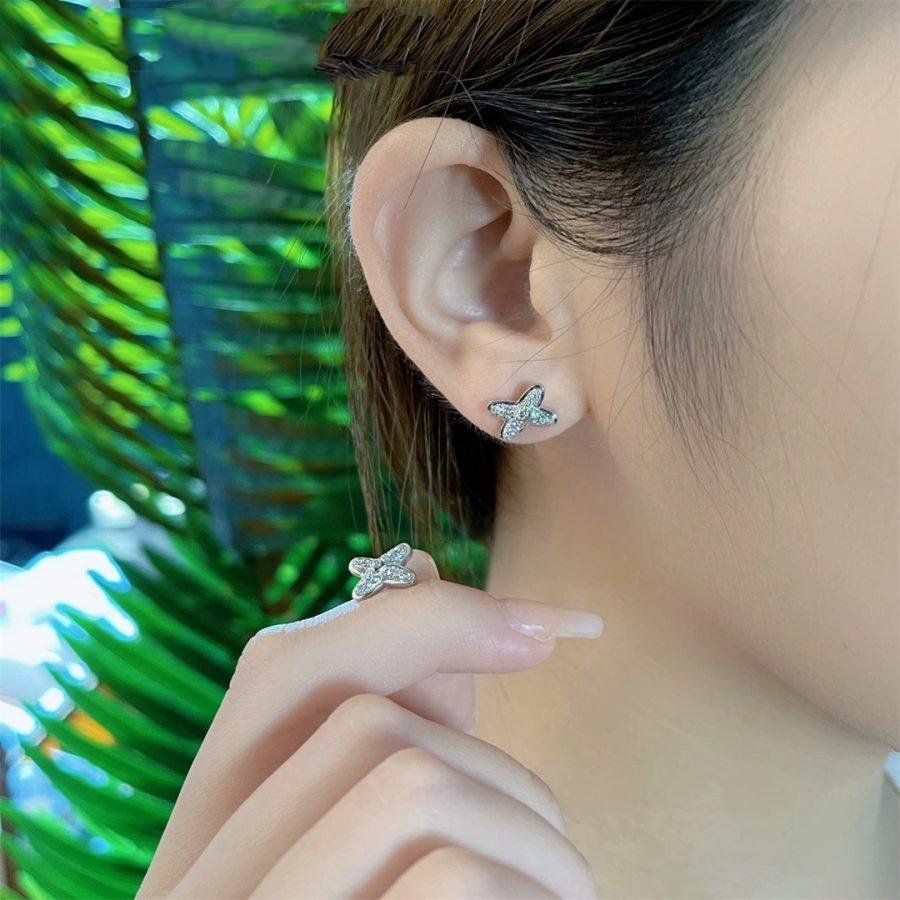 [⭐Novea]JEUX DE SILVER DIAMOND EARRINGS