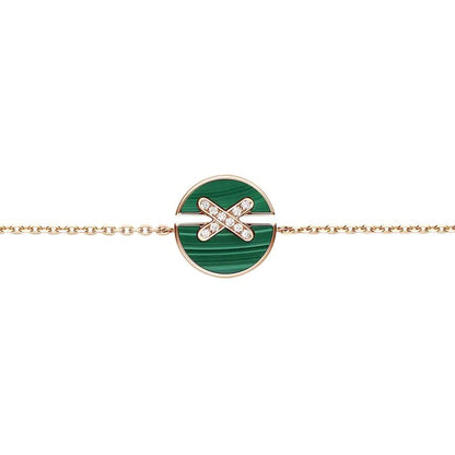 [⭐Novea]JEUX DE BRACELET MALACHITE PINK GOLD DIAMONDS