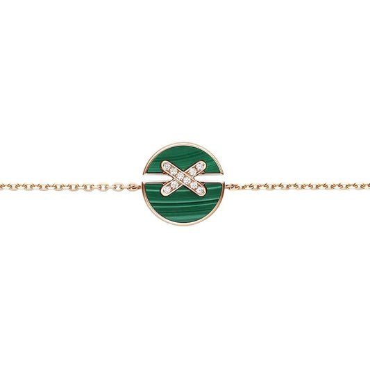[⭐Novea]JEUX DE BRACELET MALACHITE PINK GOLD DIAMONDS