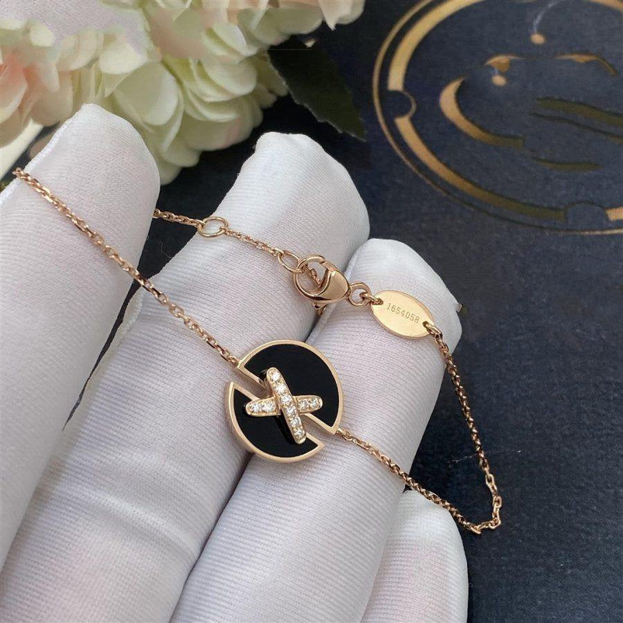 [⭐Novea]JEUX DE BRACELET ONYX PINK GOLD DIAMOND