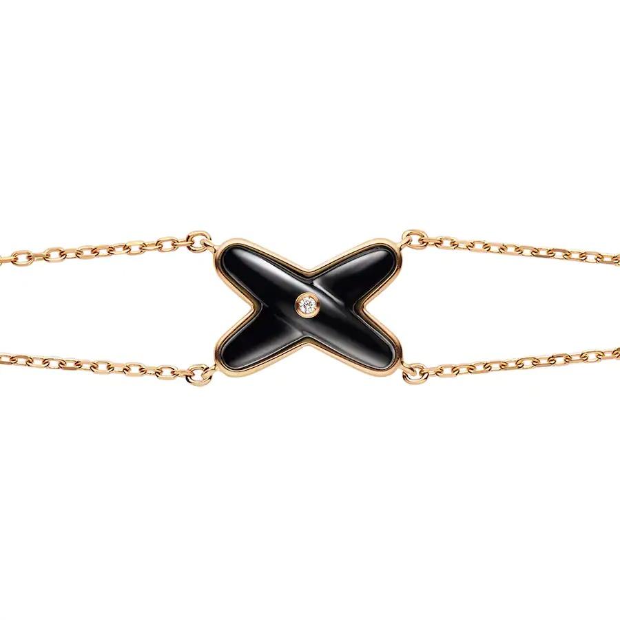 [⭐Novea]JEUX BRACELET ONYX PINK GOLD 1 DIAMOND