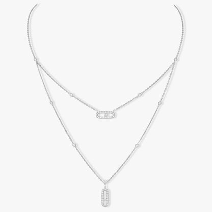 [⭐Novea]MOVE 2 ROW DIAMOND NECKLACE