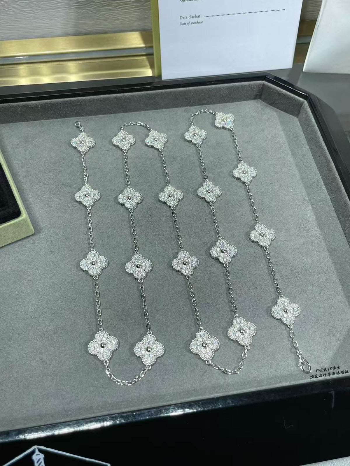 [⭐Novea]CLOVER 20 MOTIFS FULL-DIAMOND NECKLACE