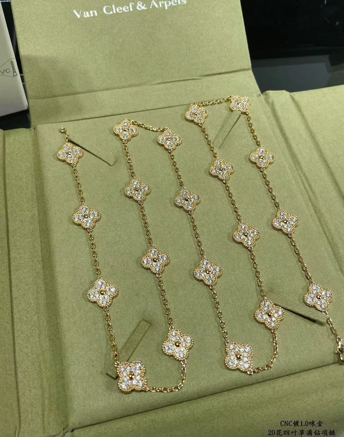 [⭐Novea]CLOVER 20 MOTIFS FULL-DIAMOND NECKLACE